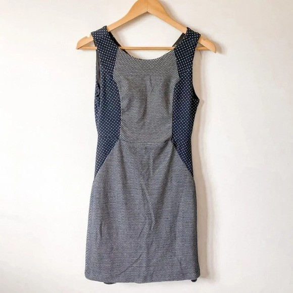 Dex Navy White Polka Dot Sleeveless  Sheath Dress - Picture 1 of 8